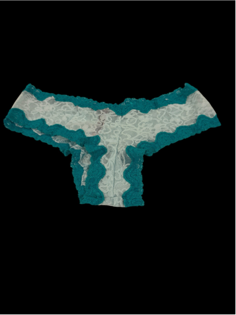 Women's Victoria's Secret Lace Panties Size M White and Teal